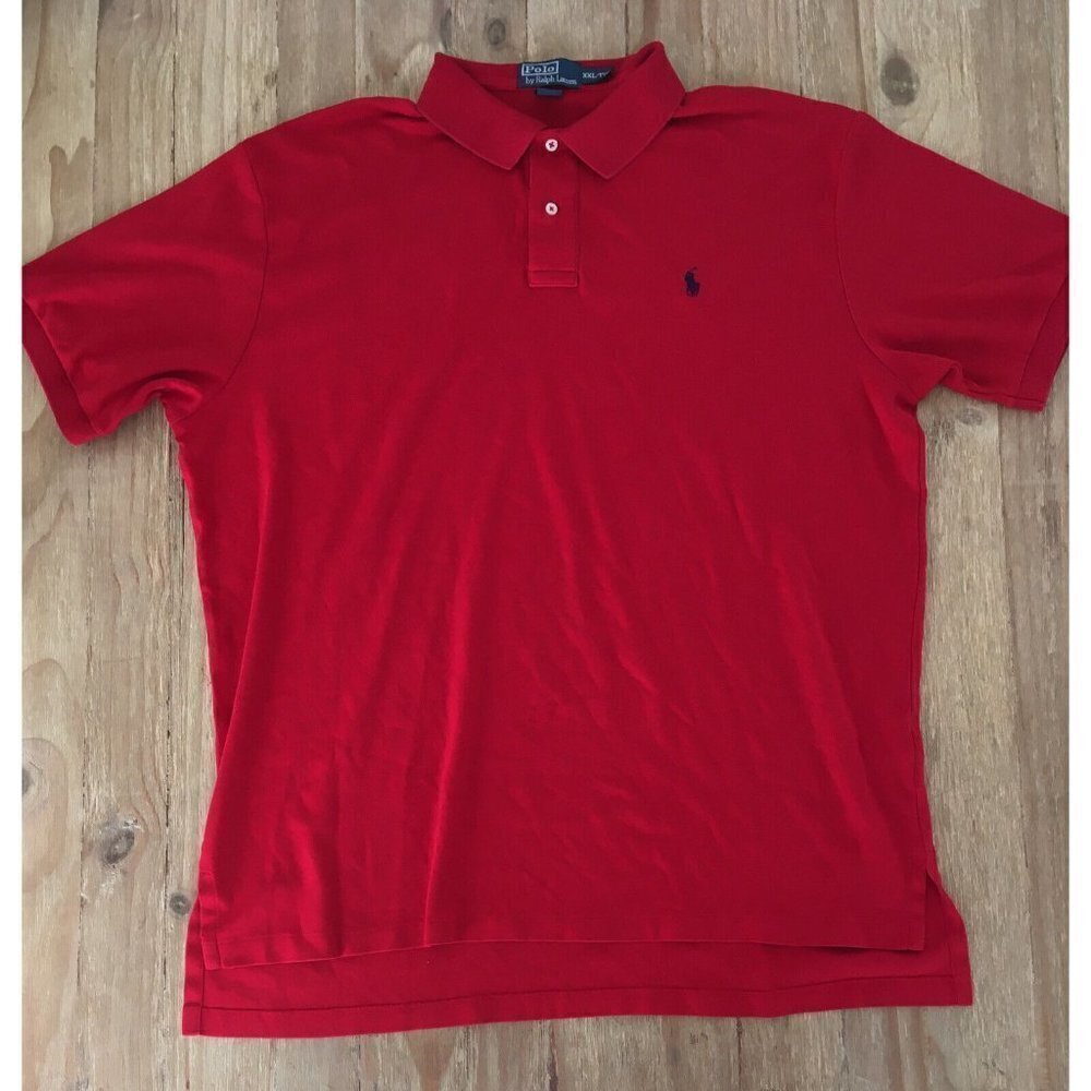 Vintage Polo by Ralph Lauren Red Polo Shirt Short Sleeve Soft Cotton Mens XXL